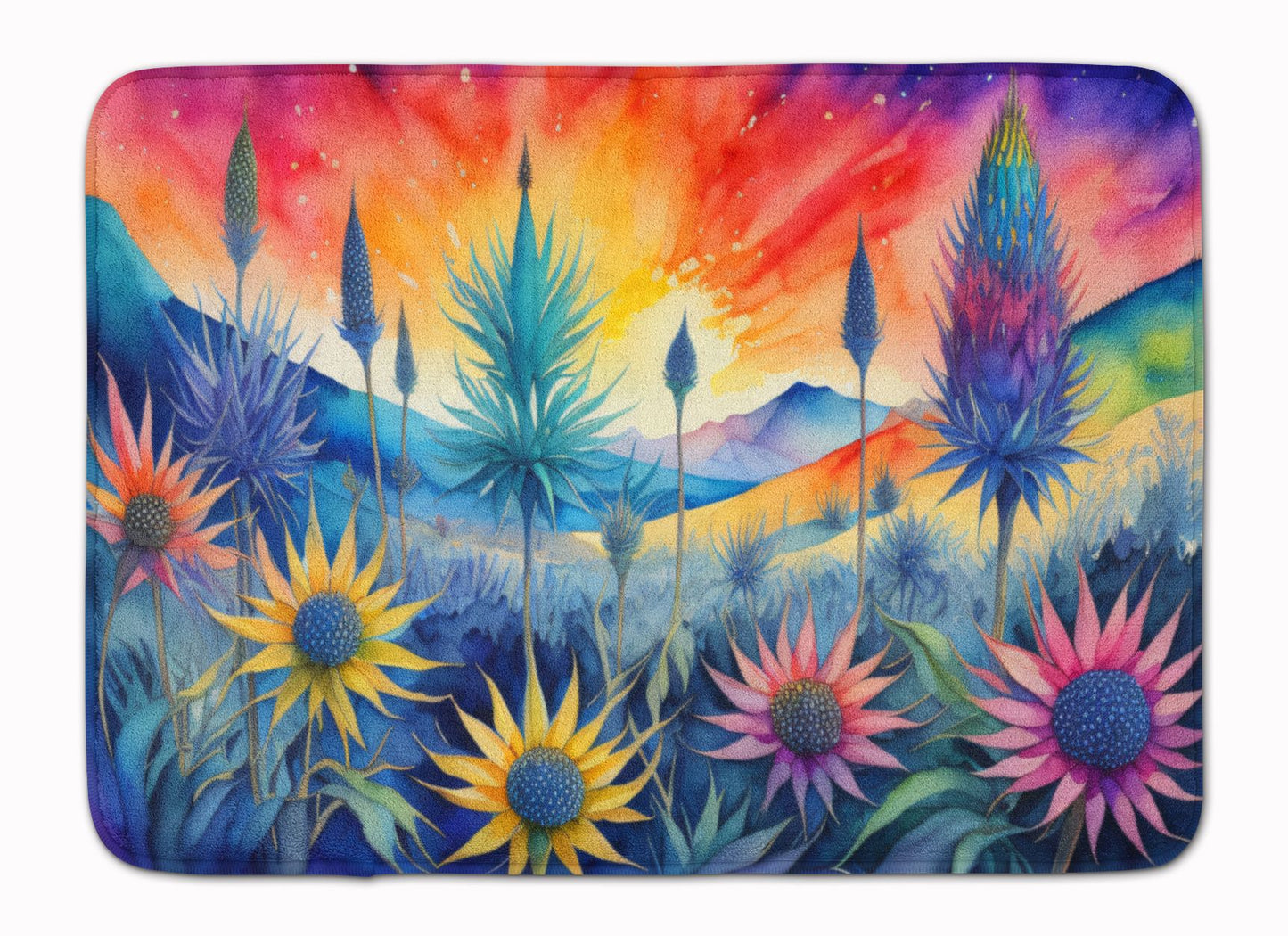 Eryngium in Color Memory Foam Kitchen Mat Machine Washable Anti-Fatigue Mat Cushion Comfort Bath Mat or Kitchen Rug