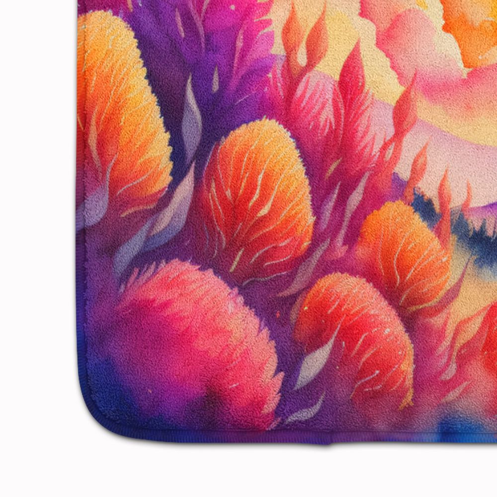 Celosia in Color Memory Foam Kitchen Mat Machine Washable Anti-Fatigue Mat Cushion Comfort Bath Mat or Kitchen Rug