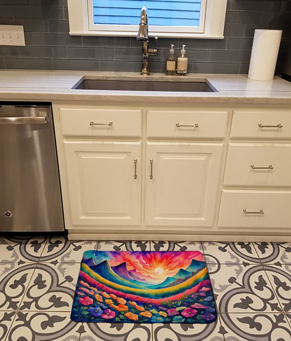 Petunias in Color Memory Foam Kitchen Mat Machine Washable Anti-Fatigue Mat Cushion Comfort Bath Mat or Kitchen Rug