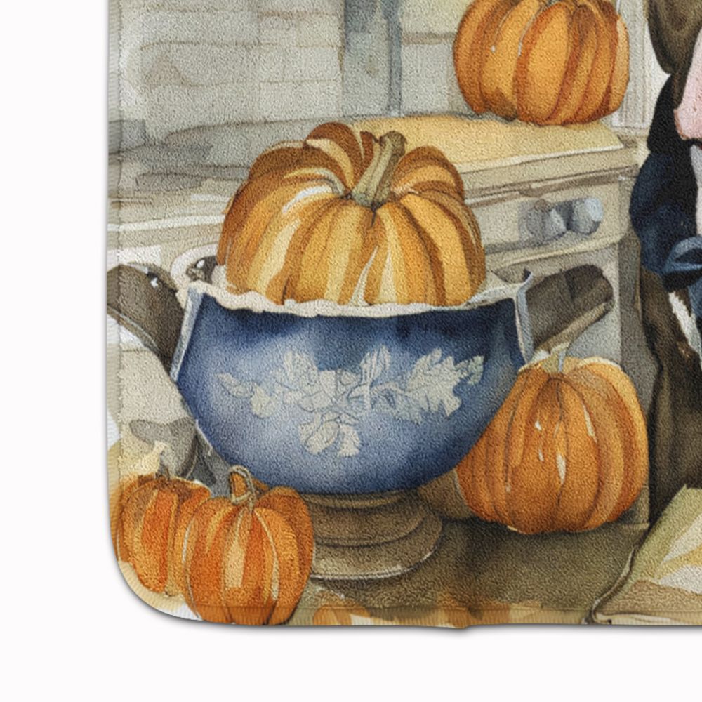 Pit Bull Terrier Fall Kitchen Pumpkins Memory Foam Kitchen Mat Machine Washable Anti-Fatigue Mat Cushion Comfort Bath Mat or Kitchen Rug