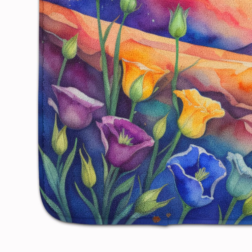 Lisianthus in Color Memory Foam Kitchen Mat Machine Washable Anti-Fatigue Mat Cushion Comfort Bath Mat or Kitchen Rug