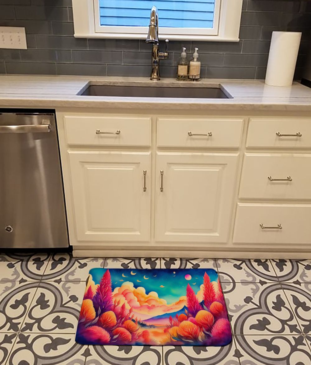 Celosia in Color Memory Foam Kitchen Mat Machine Washable Anti-Fatigue Mat Cushion Comfort Bath Mat or Kitchen Rug