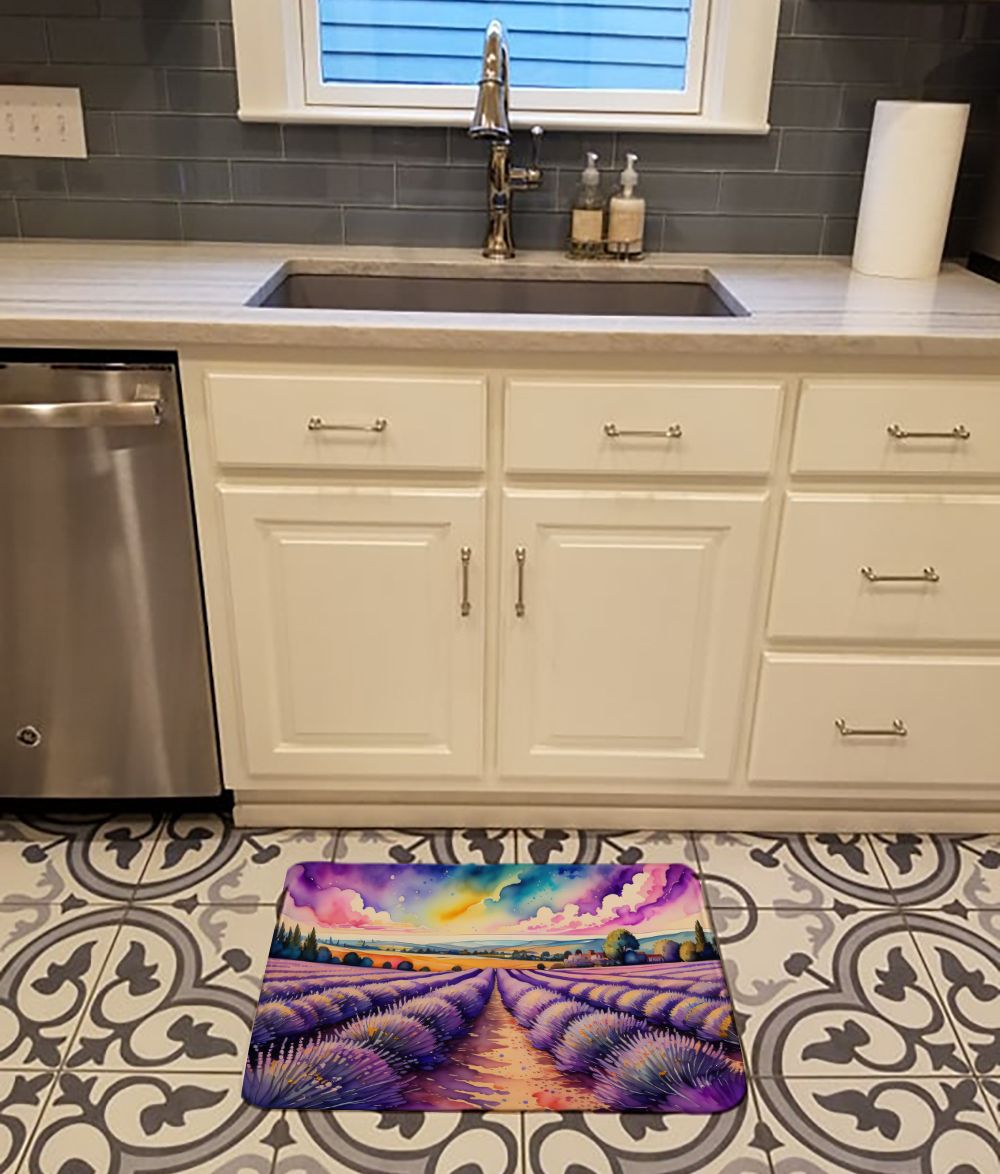 English Lavender in Color Memory Foam Kitchen Mat Machine Washable Anti-Fatigue Mat Cushion Comfort Bath Mat or Kitchen Rug