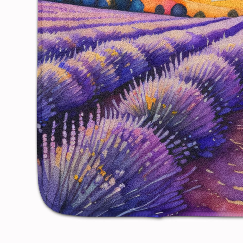 English Lavender in Color Memory Foam Kitchen Mat Machine Washable Anti-Fatigue Mat Cushion Comfort Bath Mat or Kitchen Rug