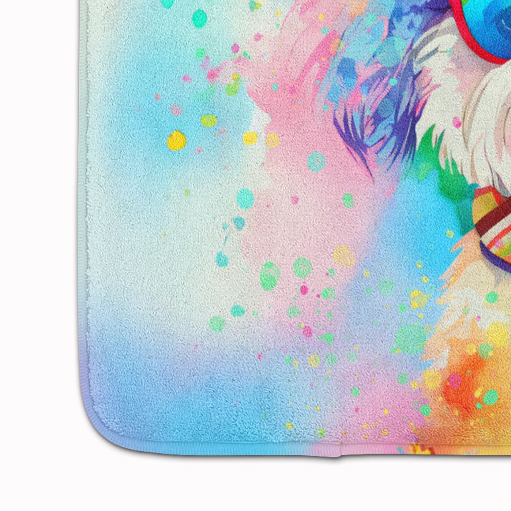 Bichon Frise Hippie Dawg Memory Foam Kitchen Mat Machine Washable Anti-Fatigue Mat Cushion Comfort Bath Mat or Kitchen Rug