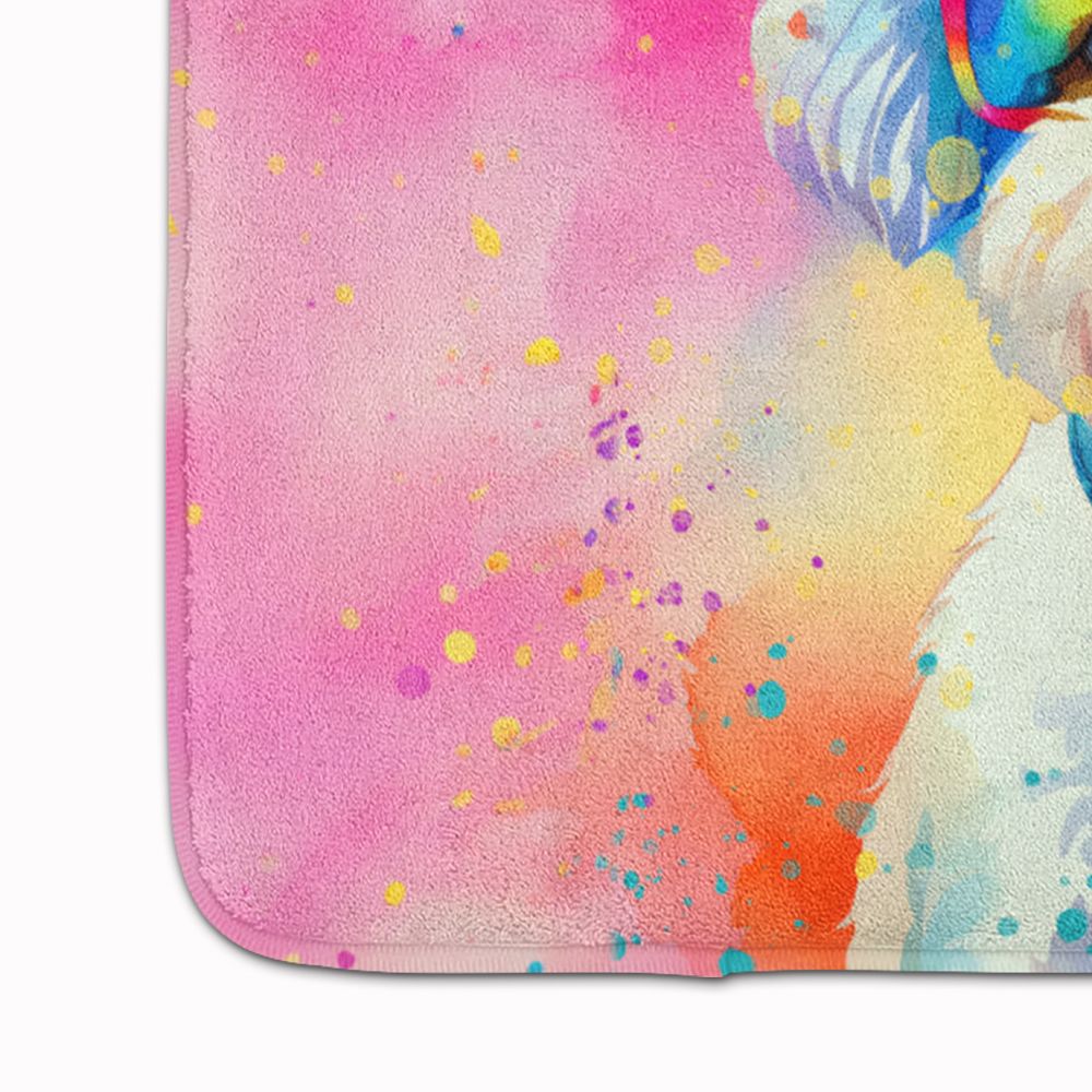 Bichon Frise Hippie Dawg Memory Foam Kitchen Mat Machine Washable Anti-Fatigue Mat Cushion Comfort Bath Mat or Kitchen Rug