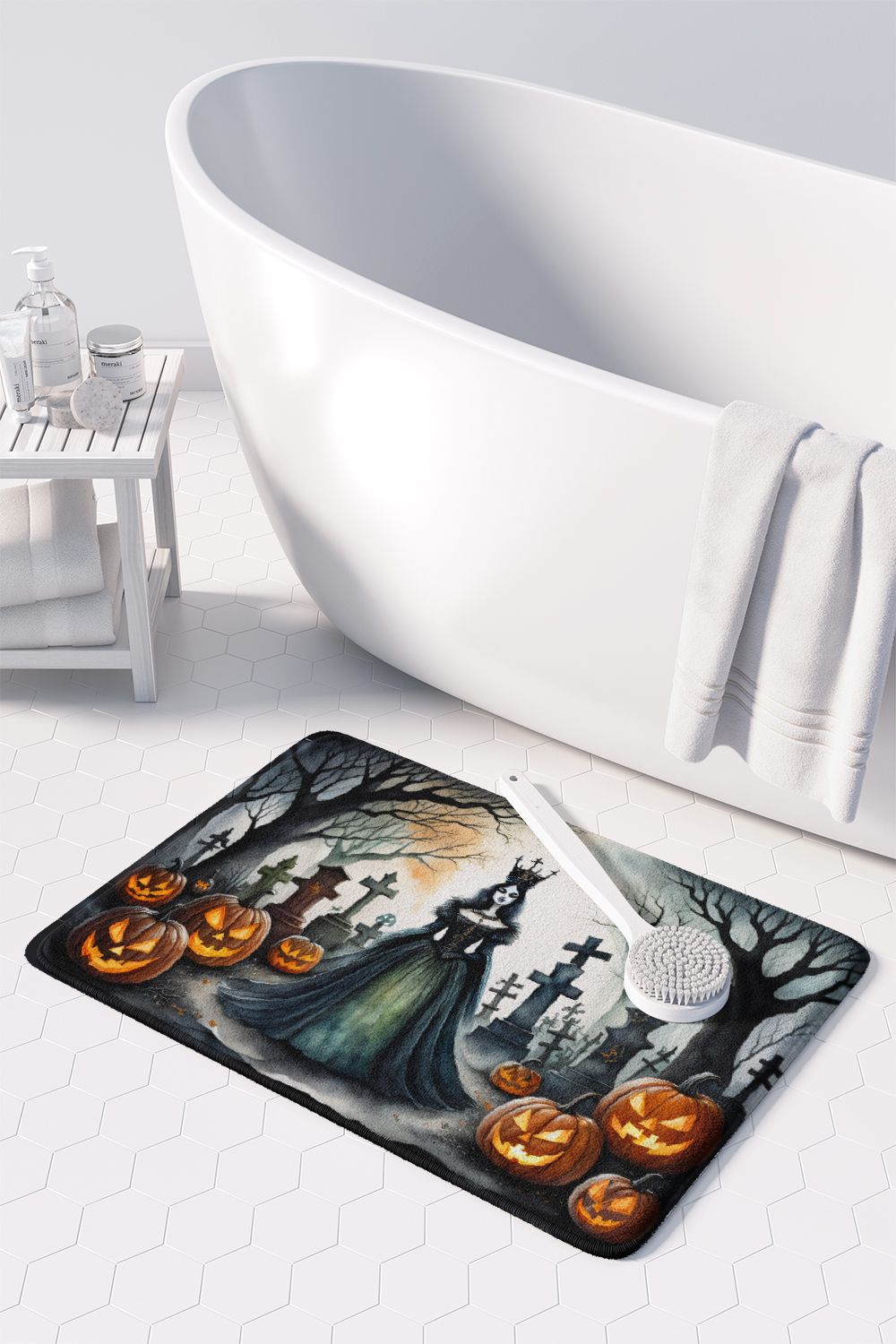 Evil Queen Spooky Halloween Memory Foam Kitchen Mat Machine Washable Anti-Fatigue Mat Cushion Comfort Bath Mat or Kitchen Rug