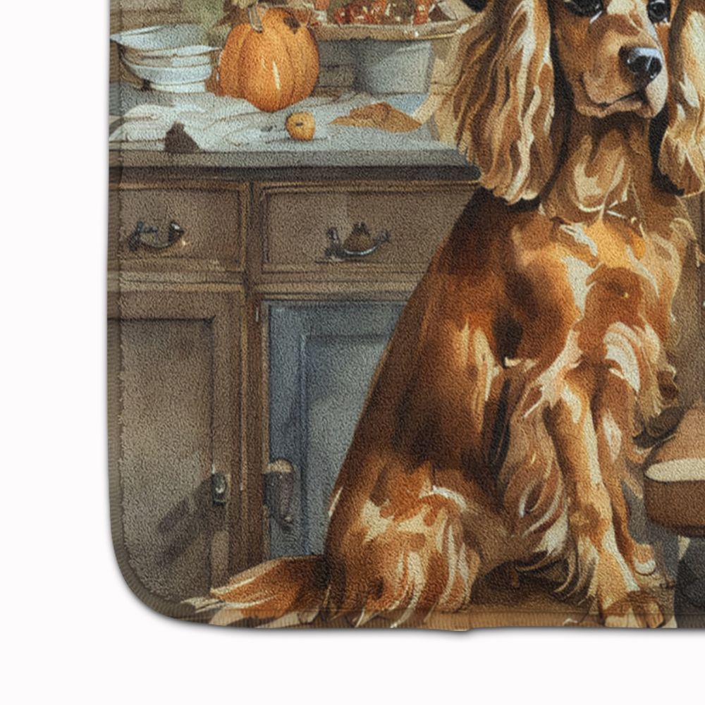 Cocker Spaniel Fall Kitchen Pumpkins Memory Foam Kitchen Mat Machine Washable Anti-Fatigue Mat Cushion Comfort Bath Mat or Kitchen Rug