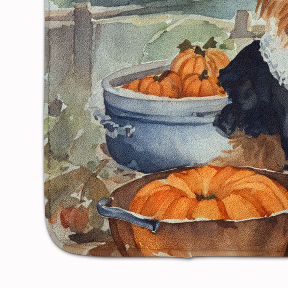 Norfolk Terrier Fall Kitchen Pumpkins Memory Foam Kitchen Mat Machine Washable Anti-Fatigue Mat Cushion Comfort Bath Mat or Kitchen Rug