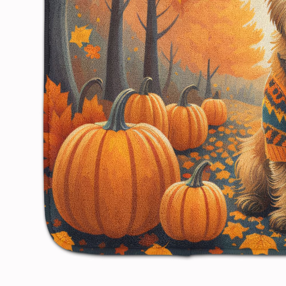 Cairn Terrier Fall Memory Foam Kitchen Mat Machine Washable Anti-Fatigue Mat Cushion Comfort Bath Mat or Kitchen Rug