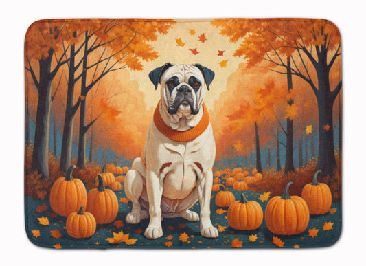 White Boxer Fall Memory Foam Kitchen Mat Machine Washable Anti-Fatigue Mat Cushion Comfort Bath Mat or Kitchen Rug