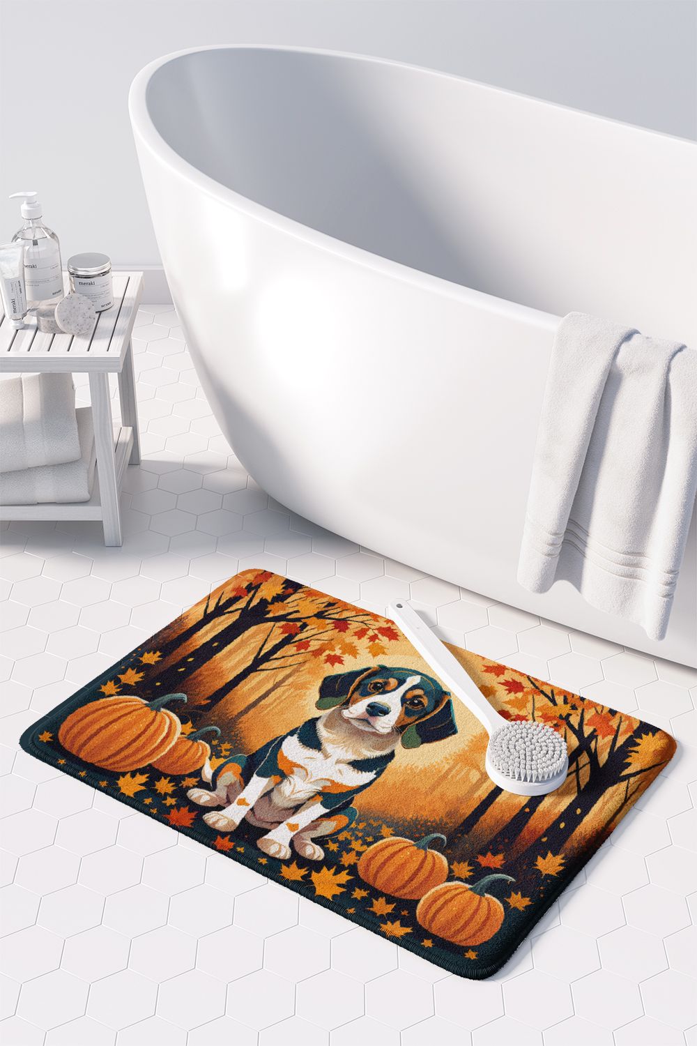 Beagle Fall Memory Foam Kitchen Mat Machine Washable Anti-Fatigue Mat Cushion Comfort Bath Mat or Kitchen Rug