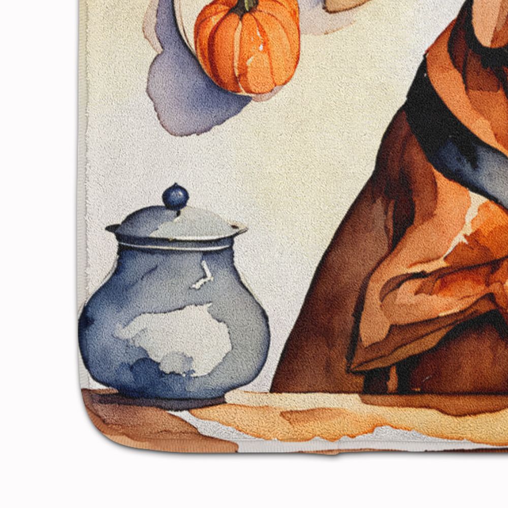 Vizsla Fall Kitchen Pumpkins Memory Foam Kitchen Mat Machine Washable Anti-Fatigue Mat Cushion Comfort Bath Mat or Kitchen Rug